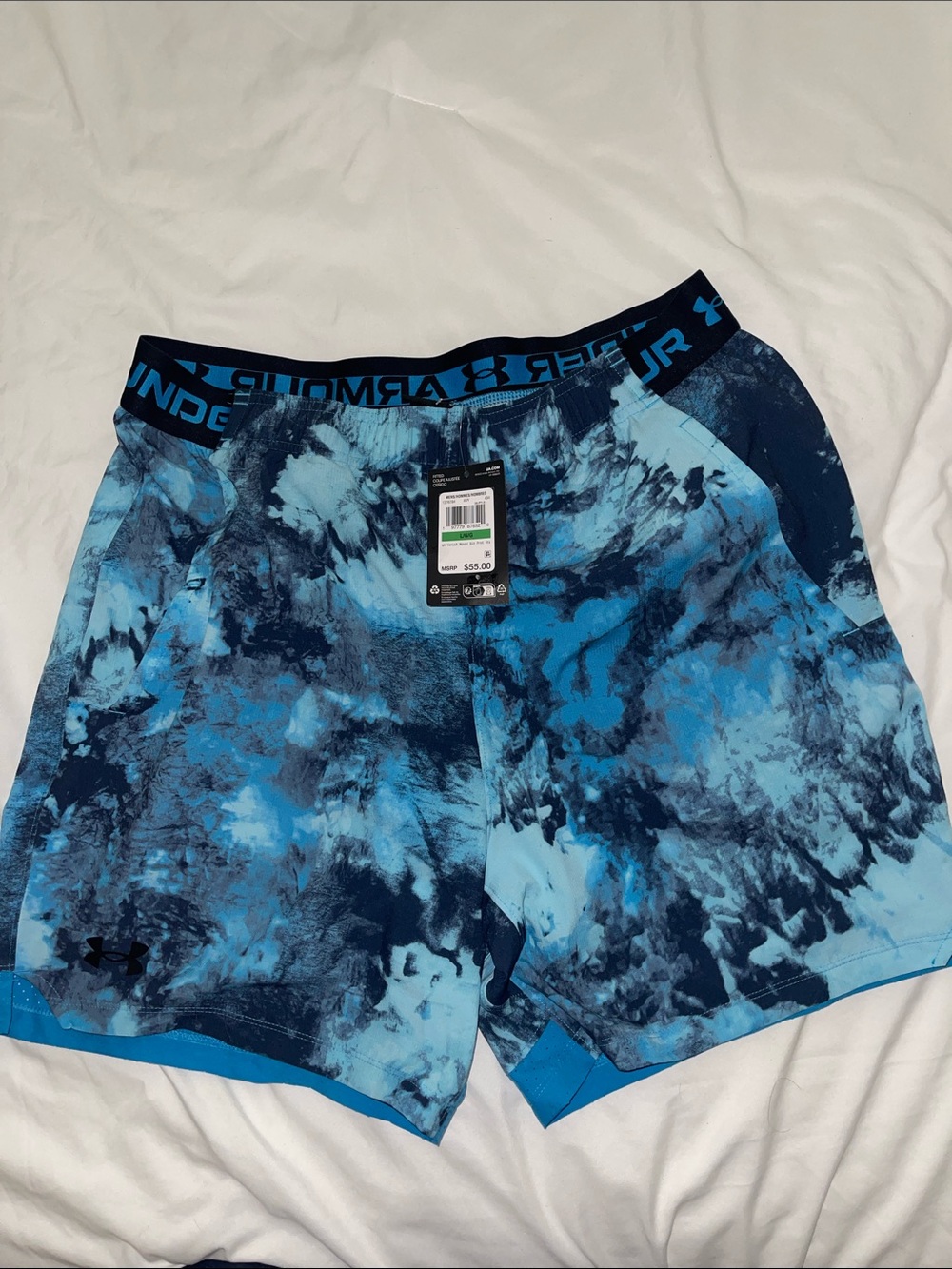 Under Armour Blue Tie-Dye Performance Shorts